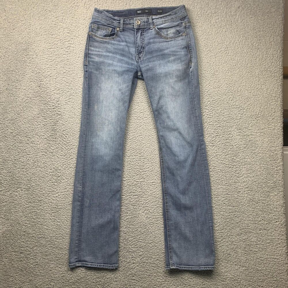 BKE Men's Classic Light Blue Straight Jeans